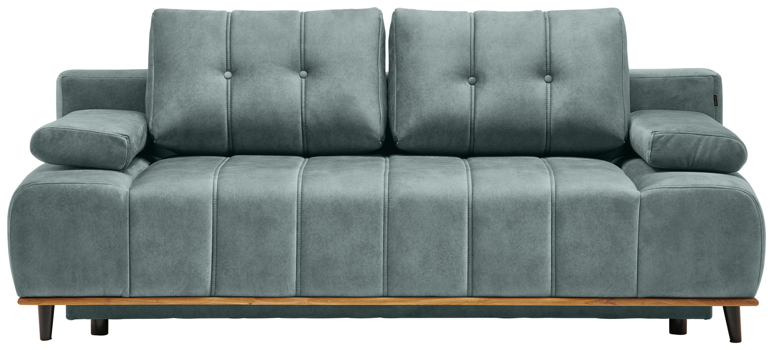 SCHLAFSOFA Clive  mit Stoffauswahl, Rücken echt Webstoff Mintgrün  - Schwarz/Mintgrün, Design, Holz/Textil (206/77-87/102cm) - Novel