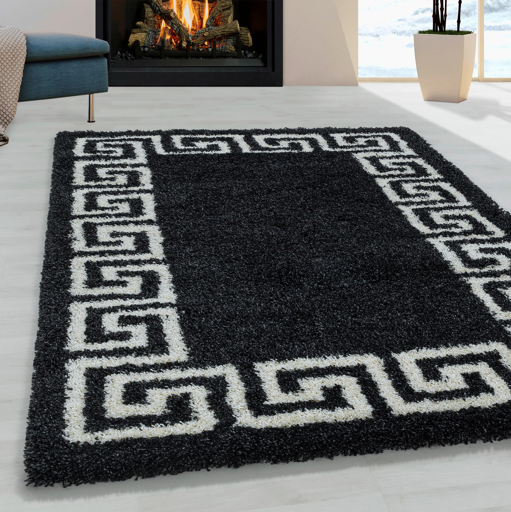 HOCHFLORTEPPICH 60/110 cm gewebt Anthrazit - Anthrazit, Design, Textil (60/110cm) - Novel