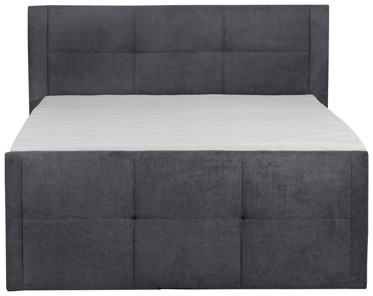 BOXSPRINGBETT 140/200 cm  in Grau  - Schwarz/Grau, KONVENTIONELL, Kunststoff/Textil (140/200cm) - Boxxx