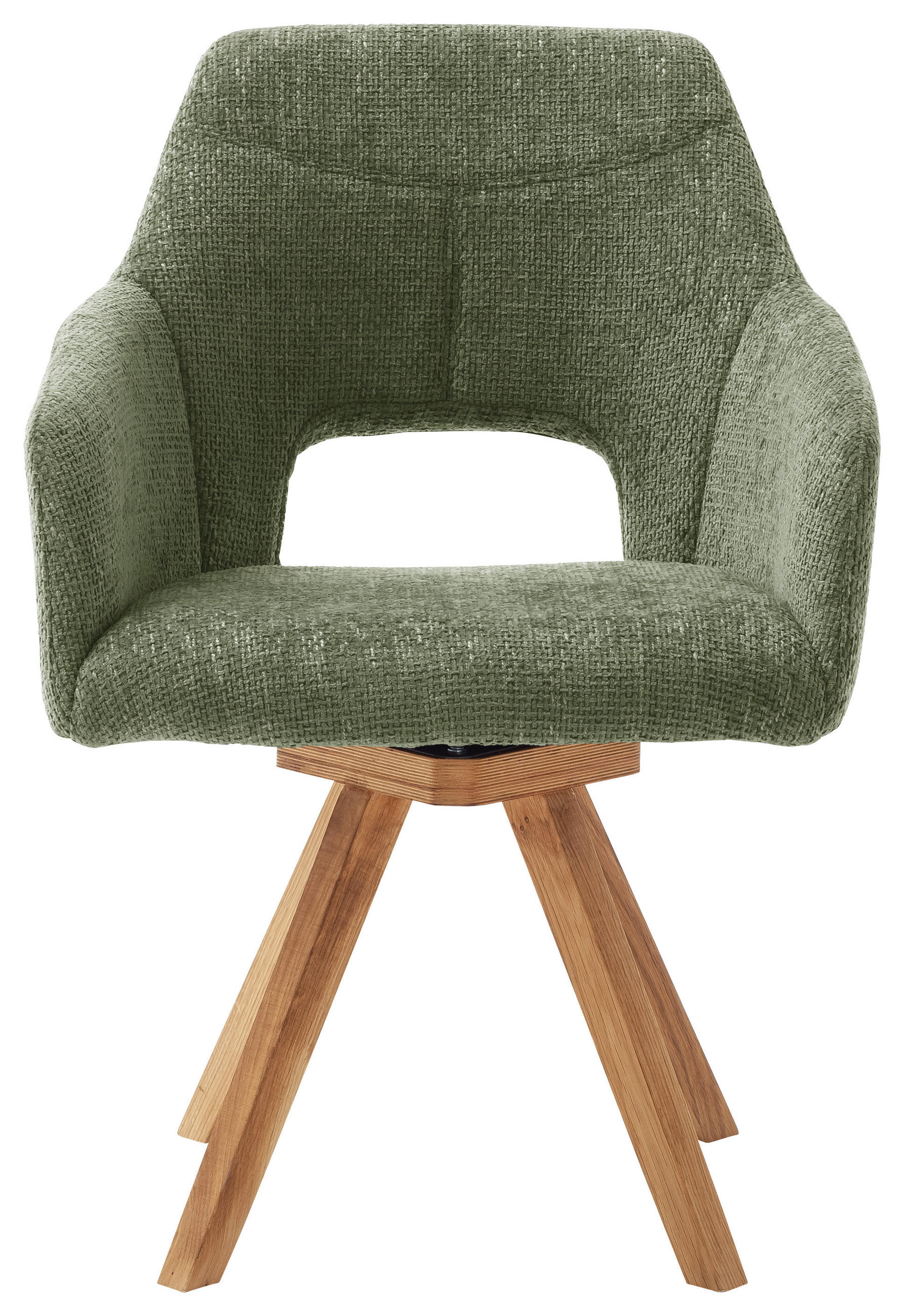 ARMLEHNSTUHL  in Webstoff  - Wildeiche/Olivgrün, KONVENTIONELL, Holz/Textil (57/84/57cm) - Voleo
