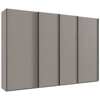 SCHWEBETÜRENSCHRANK 350/216/65 cm 4-türig Sahara  - Schwarz/Sahara, Basics, Holzwerkstoff/Metall (350/216/65cm) - MID.YOU