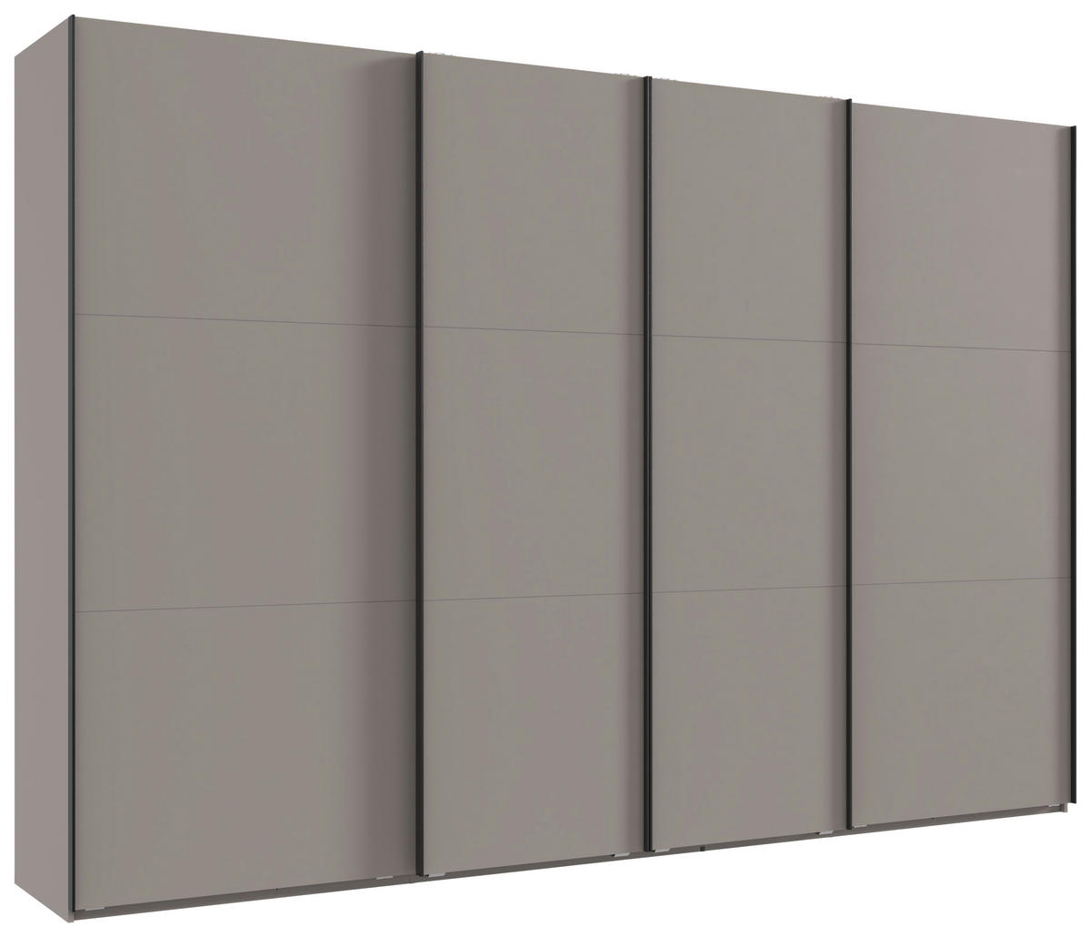 SCHWEBETÜRENSCHRANK 350/216/65 cm 4-türig Sahara  - Schwarz/Sahara, Basics, Holzwerkstoff/Metall (350/216/65cm) - MID.YOU