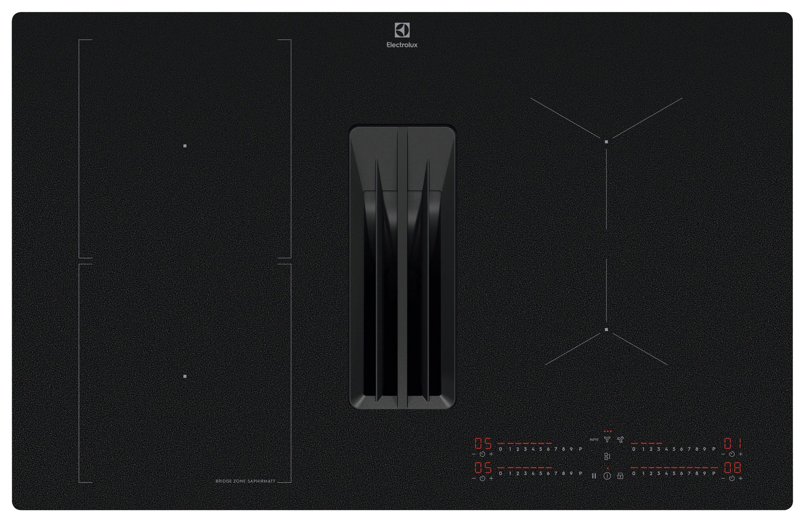 KOCHFELD-DUNSTABZUG-KOMBI KCC83480I  - Schwarz, Basics, Glas (80/22,5/51cm) - Electrolux