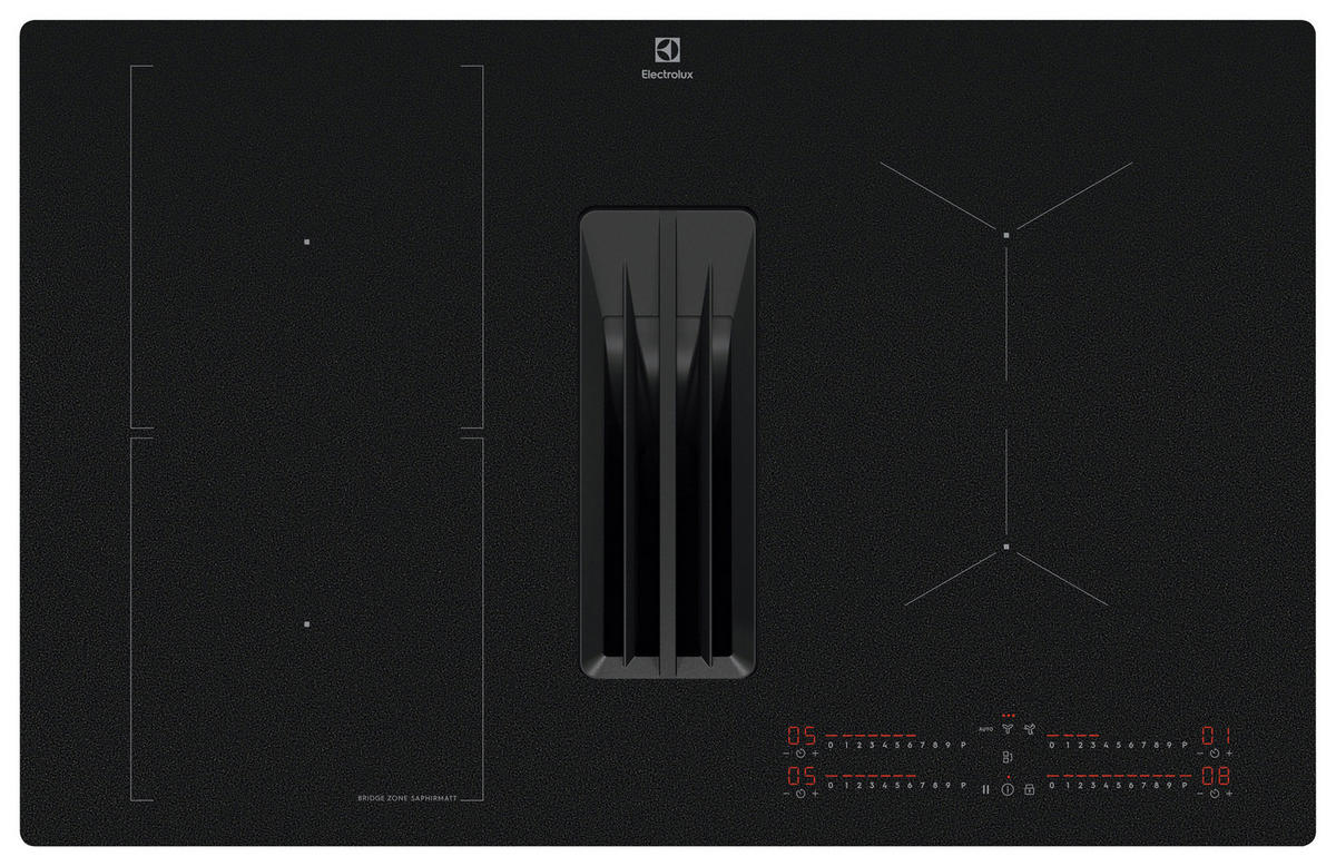 KOCHFELD-DUNSTABZUG-KOMBI KCC83480I  - Schwarz, Basics, Glas (80/22,5/51cm) - Electrolux