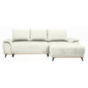 ECKSOFA in Struktur Weiss  - Weiss/Schwarz, Modern, Textil/Metall (262/168cm) - home24