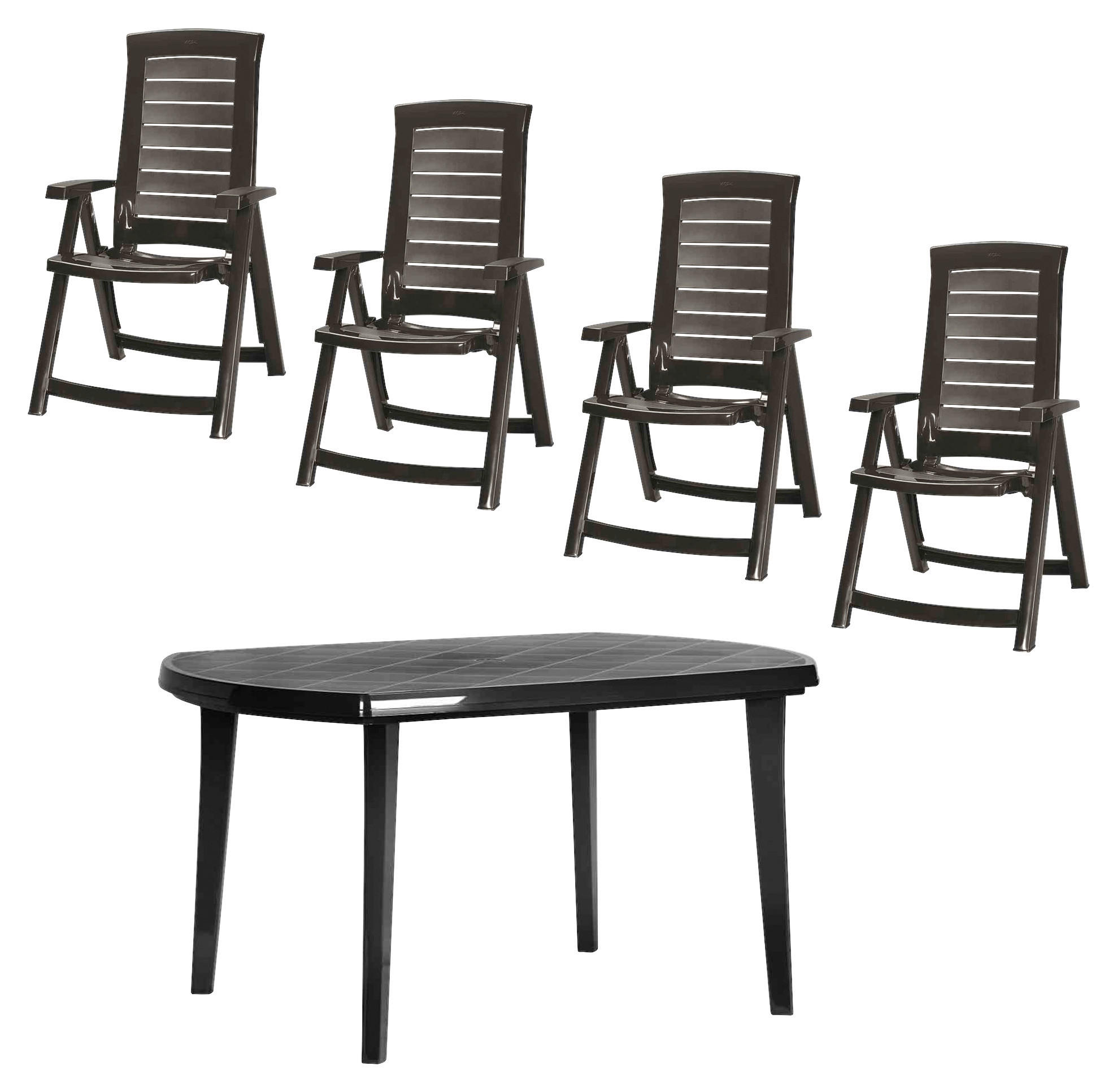 GARTENTISCHGRUPPE  - Grau, KONVENTIONELL, Kunststoff - Siena Garden