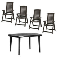 GARTENTISCHGRUPPE  - Grau, KONVENTIONELL, Kunststoff - Siena Garden