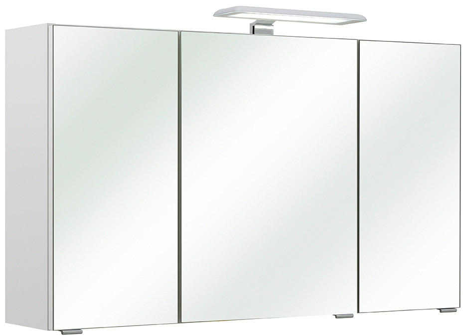 SPIEGELSCHRANK 95/57/20 cm  - Chromfarben/Weiß, Basics, Glas/Holzwerkstoff (95/57/20cm) - Carryhome