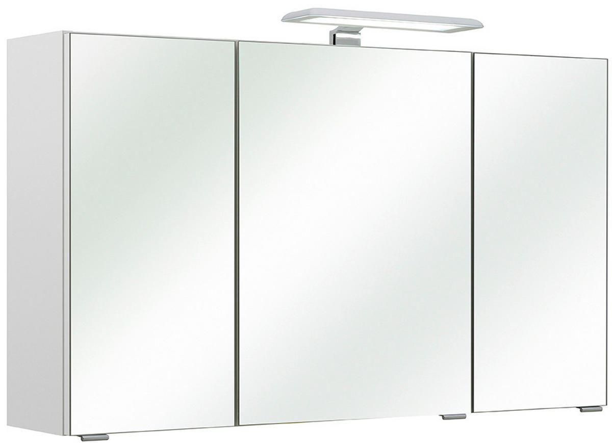 SPIEGELSCHRANK 95/57/20 cm  - Chromfarben/Weiß, Basics, Glas/Holzwerkstoff (95/57/20cm) - Carryhome