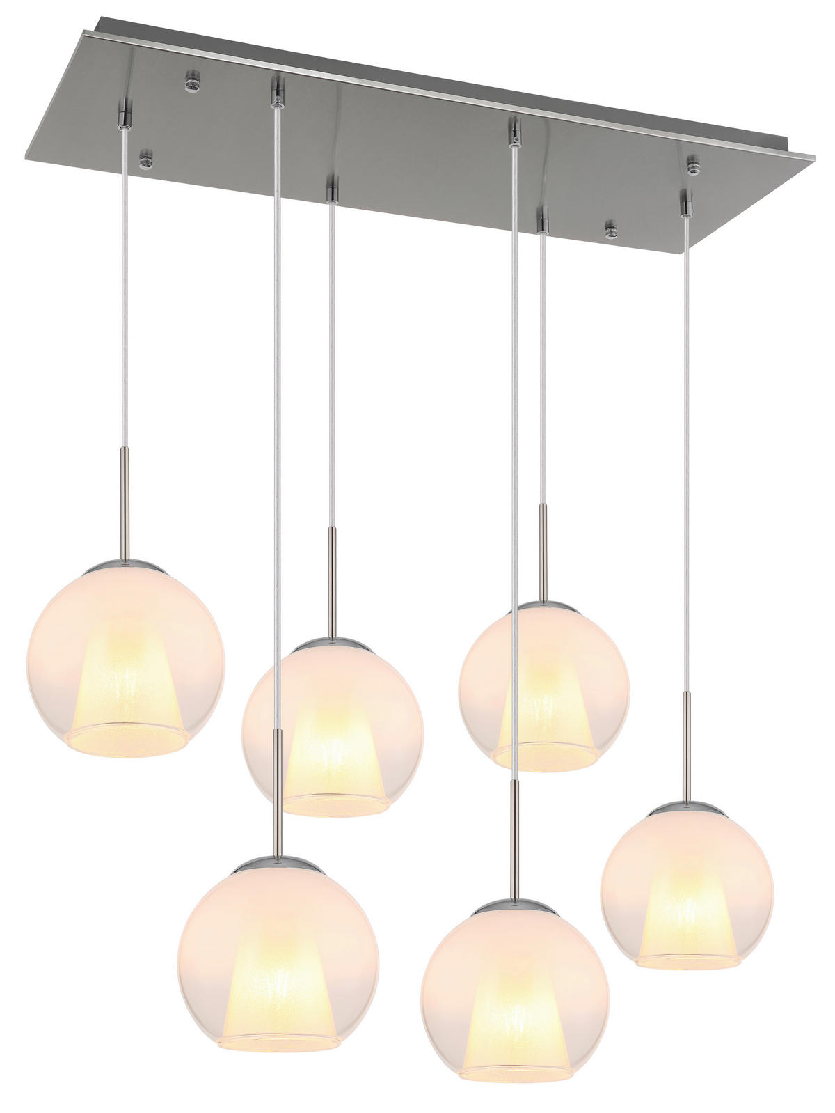 HÄNGELEUCHTE 90/38/120 cm    - Klar/Chromfarben, Basics, Glas/Kunststoff (90/38/120cm) - Globo