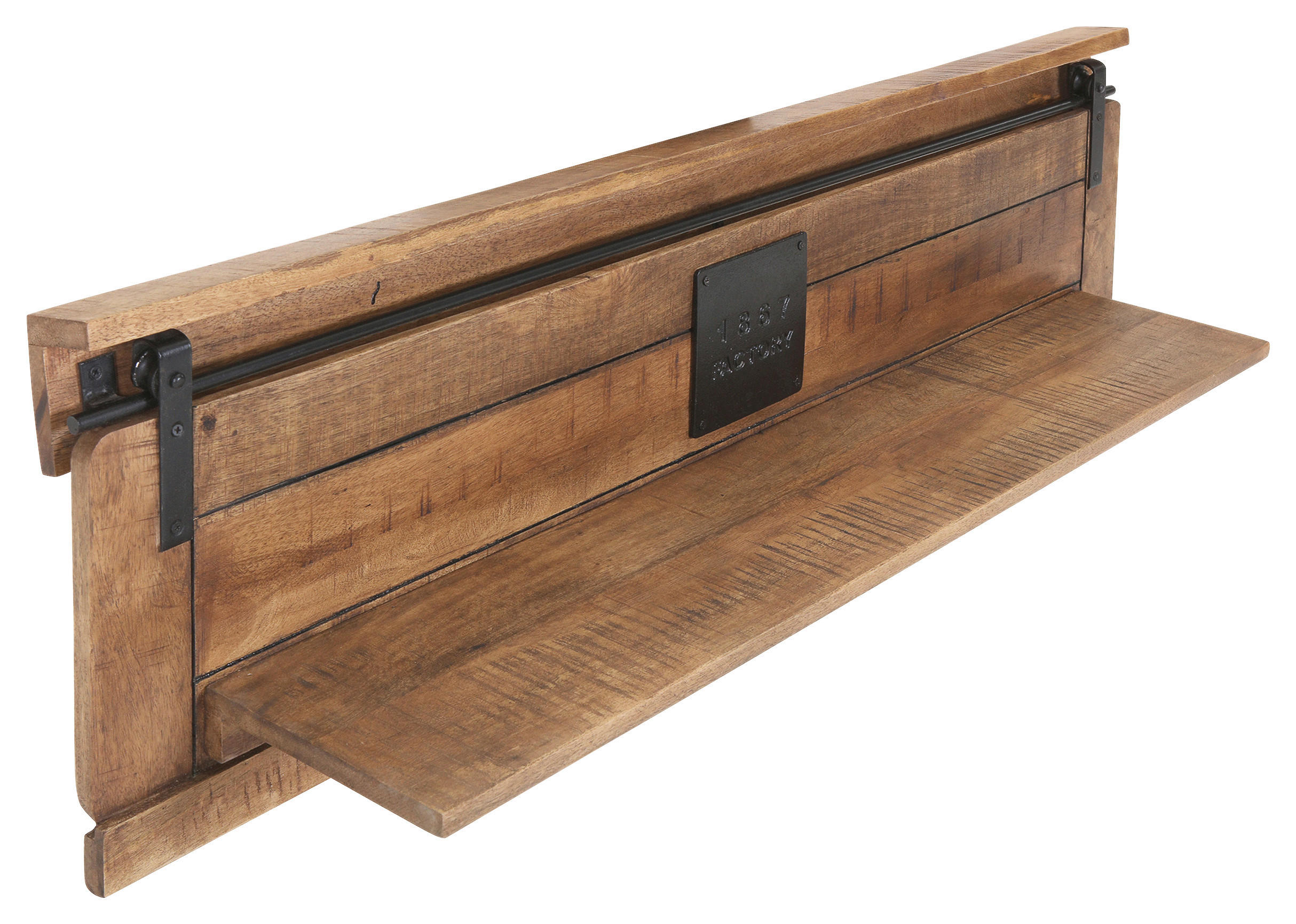 WANDBOARD Holz, Metall Mangoholz massiv Naturfarben  - Naturfarben, KONVENTIONELL, Holz/Metall (130/38/25cm) - Landscape