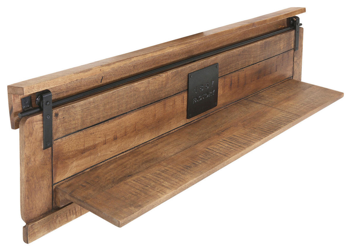 WANDBOARD Holz, Metall Mangoholz massiv Naturfarben  - Naturfarben, KONVENTIONELL, Holz/Metall (130/38/25cm) - Landscape