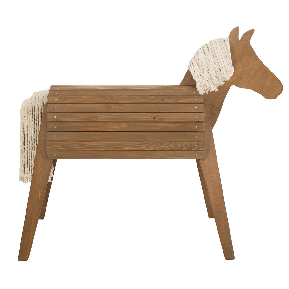 HOLZPFERD - Teakfarben, Basics, Holz (64/123/151cm) - Roba