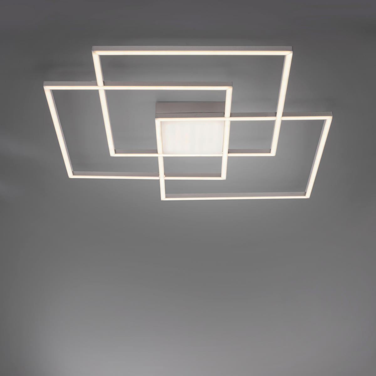 LED-DECKENLEUCHTE Asmin 75/75/6 cm   - Silberfarben, Design, Kunststoff/Metall (75/75/6cm)