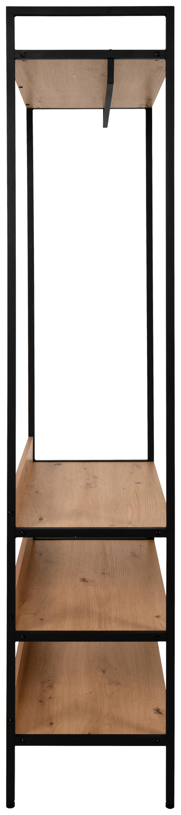 Garderobe Dhaka  in 84/190/40 cm  - Eichefarben/Schwarz, MODERN, Holzwerkstoff/Metall (84/190/40cm) - Livetastic