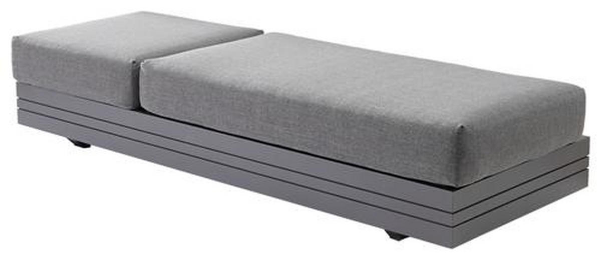 LOUNGESOFA  - Dunkelgrau/Graphitfarben, Design, Textil/Metall (198/40/74/81cm) - Zebra 