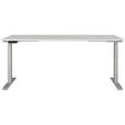 SCHREIBTISCH 180/80/72-118 cm  in Silberfarben, Hellgrau  - Silberfarben/Hellgrau, MODERN, Holzwerkstoff/Metall (180/80/72-118cm) - Novel