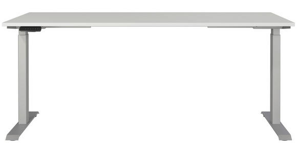 SCHREIBTISCH 180/80/72-118 cm  in Silberfarben, Hellgrau  - Silberfarben/Hellgrau, MODERN, Holzwerkstoff/Metall (180/80/72-118cm) - Novel