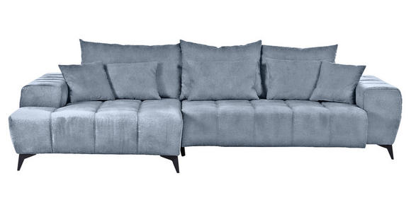 ECKSOFA Blau Flachgewebe  - Blau/Schwarz, KONVENTIONELL, Textil/Metall (205/300cm) - Carryhome