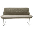 SITZBANK 155/87/65 cm Mikrofaser Taupe  - Taupe/Edelstahlfarben, Design, Textil/Metall (155/87/65cm) - Novel