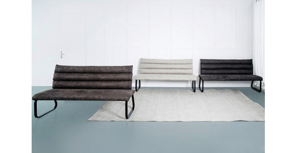 SITZBANK 180/94,5/70 cm Webstoff Braun  - Schwarz/Braun, Design, Textil/Metall (180/94,5/70cm) - Novel