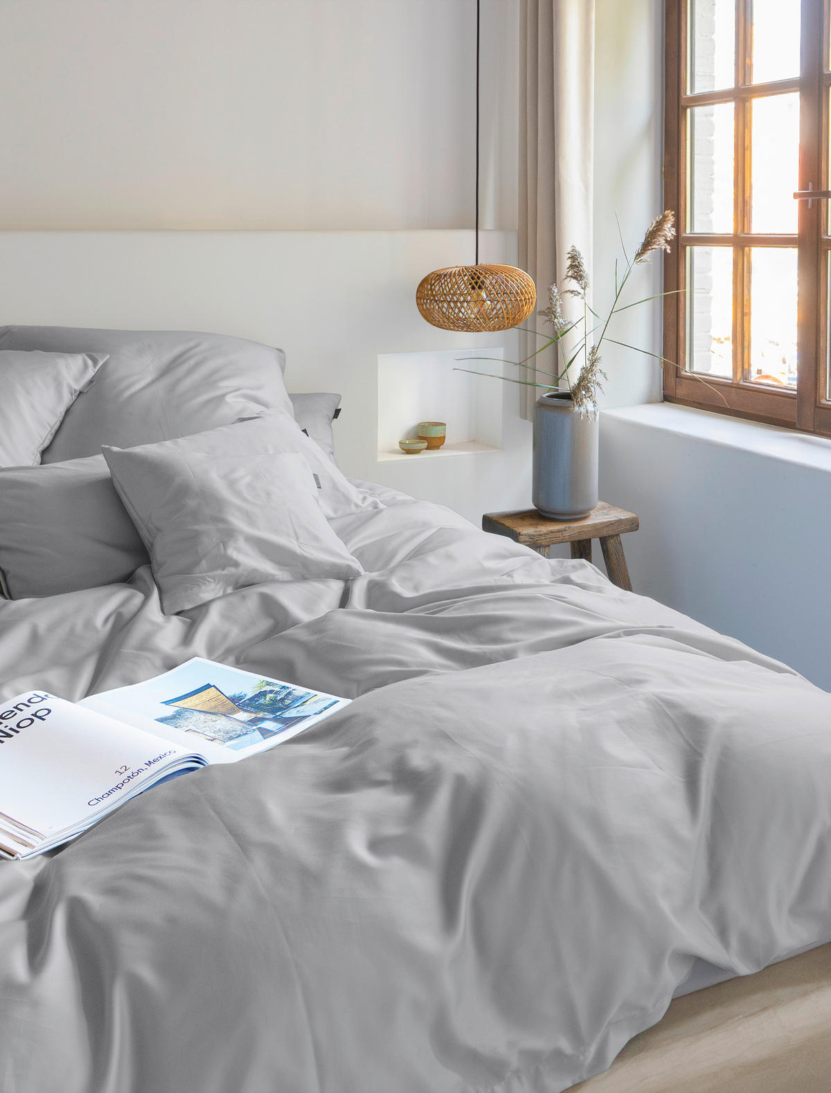 BETTWÄSCHE Makosatin 200/220 cm  - Grau, KONVENTIONELL, Textil (200/220cm) - Irisette