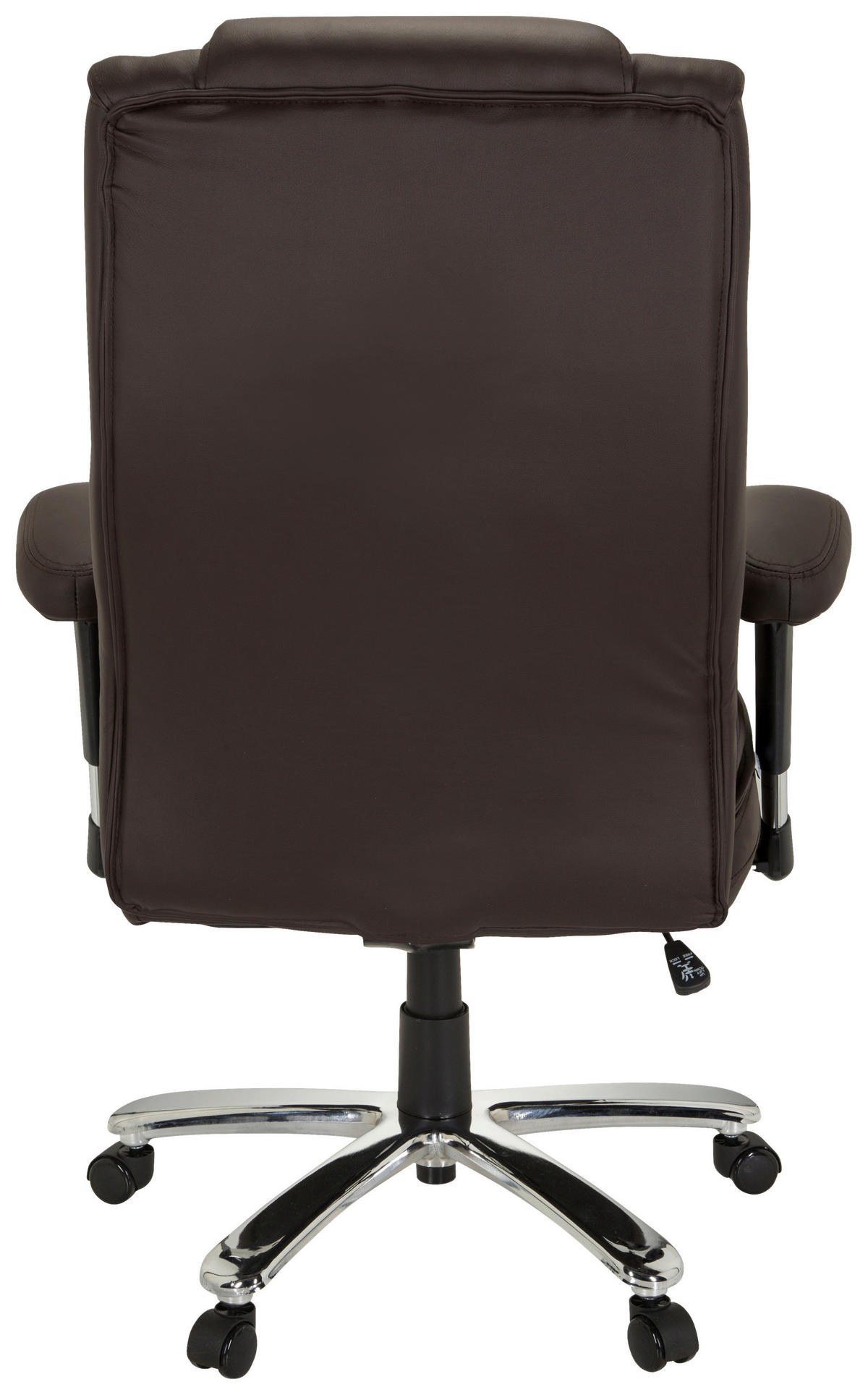 CHEFSESSEL Lederlook Dunkelbraun  - Dunkelbraun/Silberfarben, MODERN, Kunststoff/Textil (77/123/84cm) - MID.YOU