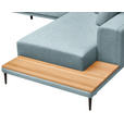 ECKSOFA  in Leinwand Hellblau  318/271 cm  - Schwarz/Hellblau, Design, Textil/Metall (318/271cm) - Belluti