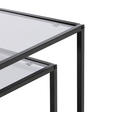 BEISTELLTISCHSET quadratisch Grau, Schwarz  - Schwarz/Grau, Design, Glas/Metall (40-45/40-45/40-50cm) - Carryhome