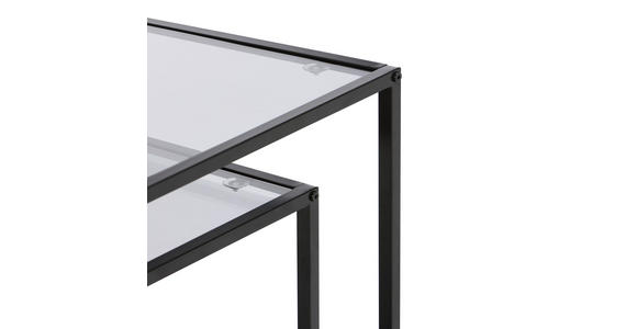 BEISTELLTISCHSET quadratisch Grau, Schwarz  - Schwarz/Grau, Design, Glas/Metall (40-45/40-45/40-50cm) - Carryhome