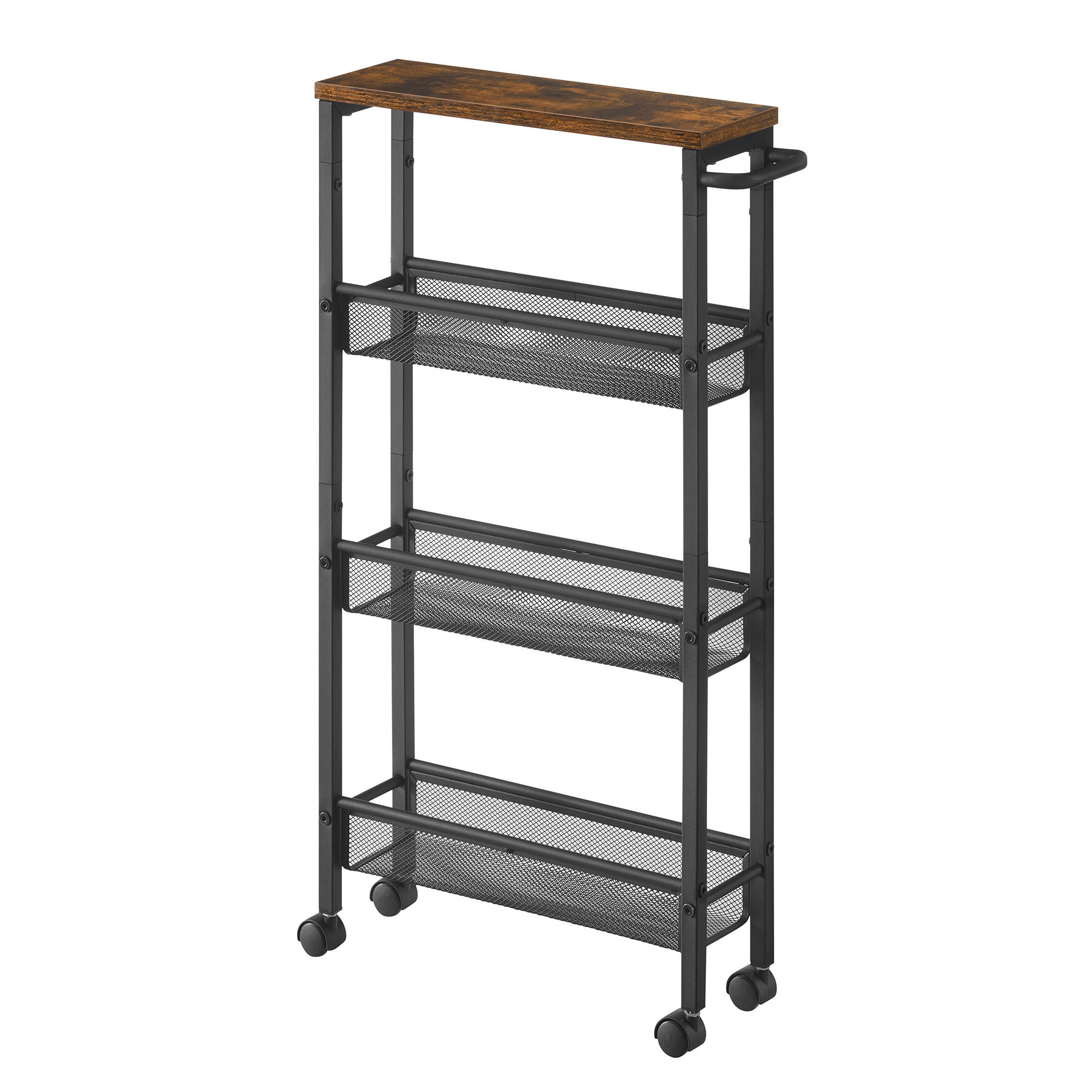 SERVIERWAGEN in Braun, Schwarz  - Schwarz/Braun, MODERN, Holzwerkstoff/Metall (45,4/13/77cm) - MID.YOU