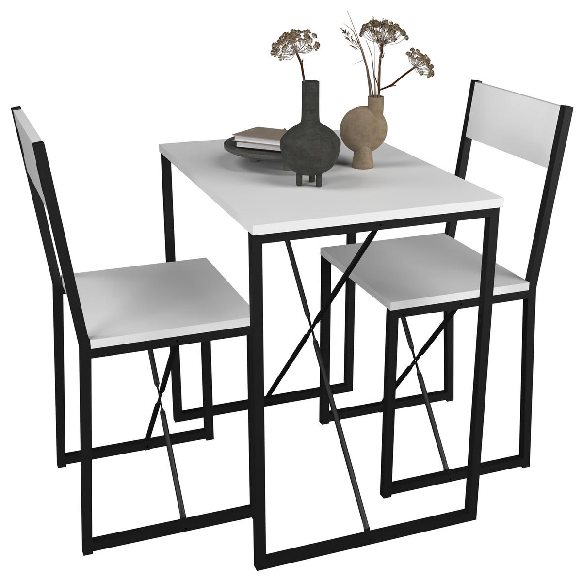 ESSTISCH in Holzwerkstoff 72,8/52,7/84,7 cm   - Schwarz/Weiß, Design, Holzwerkstoff/Metall (72,8/52,7/84,7cm) - MID.YOU