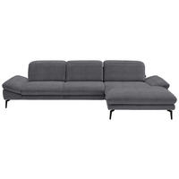 ECKSOFA in Chenille Anthrazit  - Anthrazit/Schwarz, Design, Textil/Metall (319/188cm) - Beldomo System