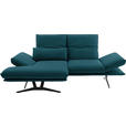 ECKSOFA  in Echtleder Petrol  130/210 cm  - Gelb/Petrol, Design, Leder/Metall (130/210cm) - Dieter Knoll
