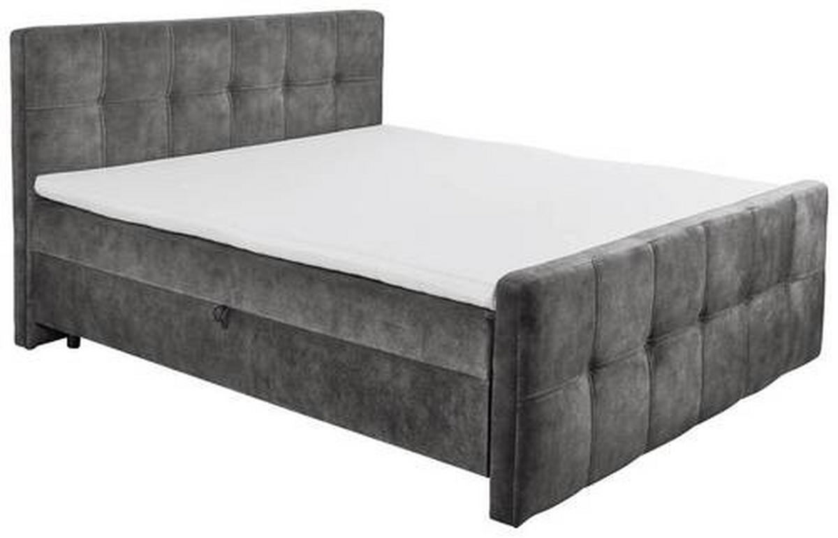 BOXBETT 180/200 cm  in Anthrazit  - Anthrazit/Schwarz, Modern, Holzwerkstoff/Kunststoff (180/200cm) - MID.YOU