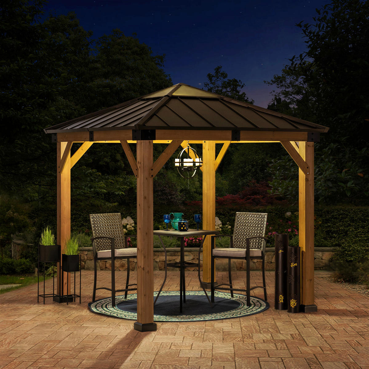PAVILLON 273/274/273 cm   - Naturfarben/Braun, Basics, Holz/Kunststoff (273/274/273cm)