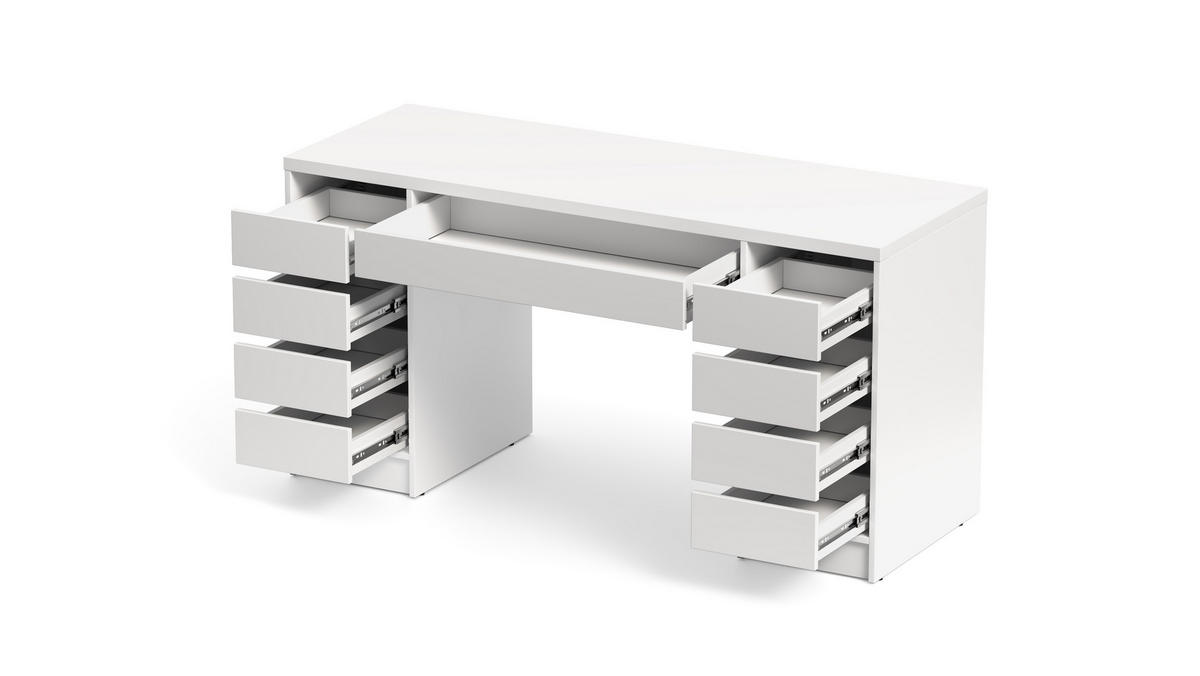 SCHREIBTISCH 152,6/55/77,6 cm Weiß  - Weiß, MODERN, Holzwerkstoff (152,6/55/77,6cm) - Livetastic