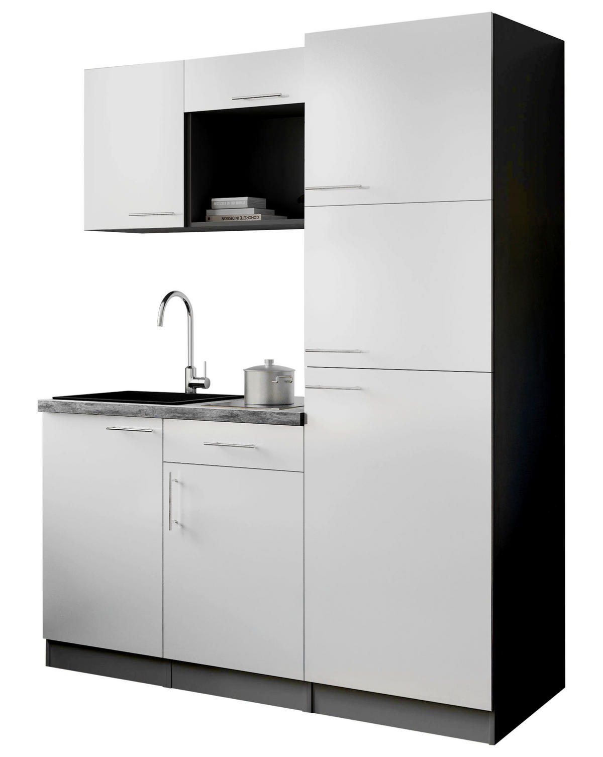KUHINJSKI BLOK - siva/bela, Trend, kovina/leseni material (160cm) - Respekta