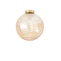 DECKENLEUCHTE Luce Ambiente e Design 30/30 cm   - Goldfarben/Bernsteinfarben, KONVENTIONELL, Glas/Metall (30/30cm)