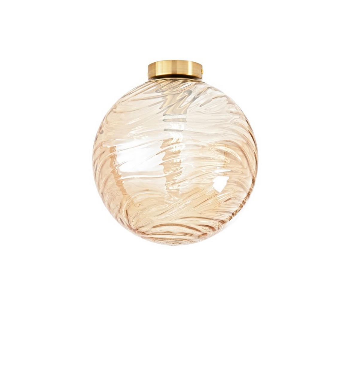 DECKENLEUCHTE Luce Ambiente e Design 30/30 cm   - Goldfarben/Bernsteinfarben, KONVENTIONELL, Glas/Metall (30/30cm)