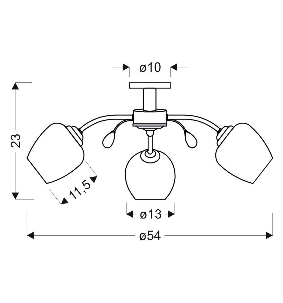 DECKENLEUCHTE Estar 54/54/23 cm   - Chromfarben, KONVENTIONELL, Metall (54/54/23cm)