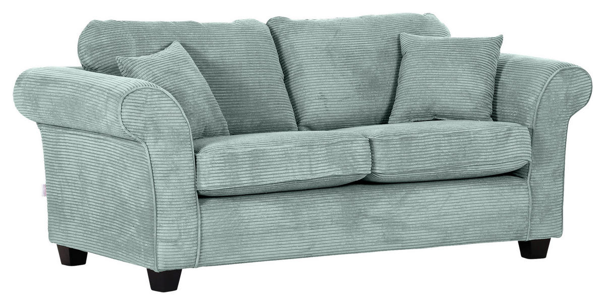 2-SITZER-SOFA Cord Mintgrün  - Dunkelbraun/Mintgrün, KONVENTIONELL, Holz/Textil (190/70/90cm) - home24
