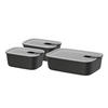 VORRATSDOSENSET 3-teilig  - Klar/Schwarz, Basics, Kunststoff (17,2/14,8/24,2cm) - Mepal