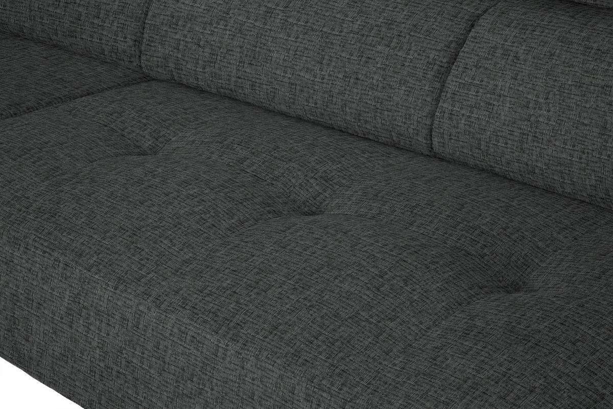 ECKSOFA in Chenille Dunkelgrau  205/280 cm  - Dunkelgrau/Schwarz, Design, Textil/Metall (205/280cm) - Xora