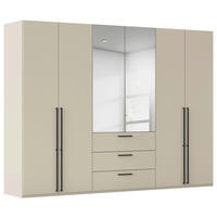 DREHTÜRENSCHRANK 301/223/61 cm,  in Champagner, 6-türig  - Chromfarben/Champagner, Basics, Glas/Holzwerkstoff (301/223/61cm) - Novel