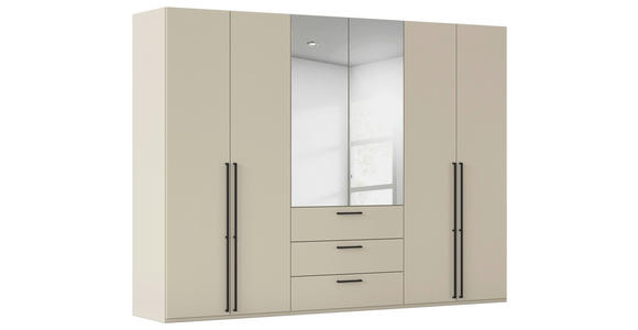 DREHTÜRENSCHRANK 301/223/61 cm,  in Champagner, 6-türig  - Chromfarben/Champagner, Basics, Glas/Holzwerkstoff (301/223/61cm) - Novel