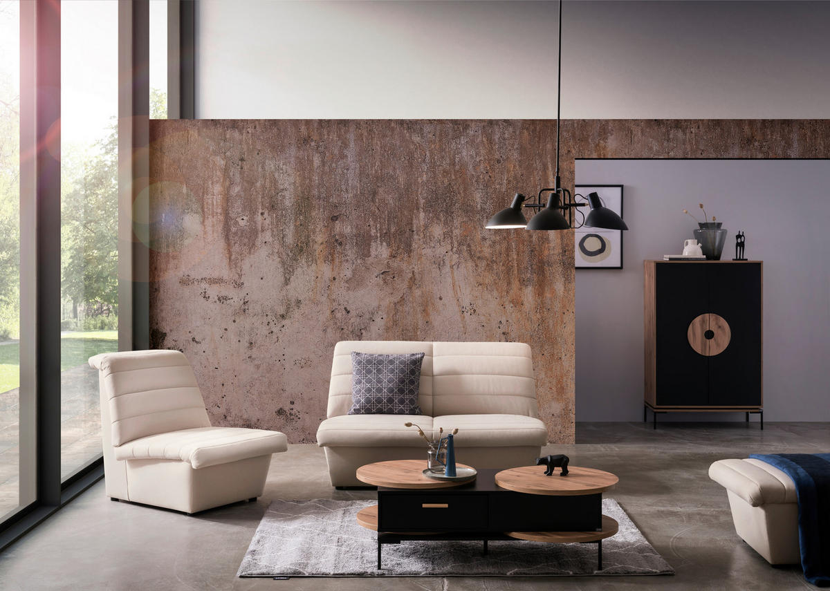 SESSEL Webstoff Ecru    - Ecru/Schwarz, Design, Kunststoff/Textil (92/92/103cm) - LOOKS by W.Joop