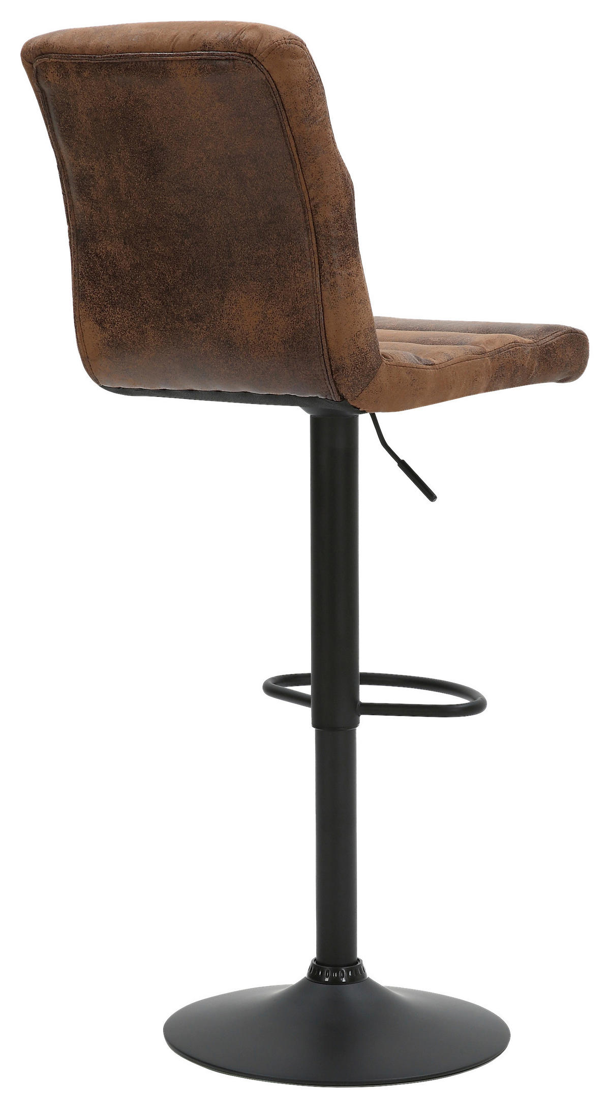 BARHOCKER-SET Mikrofaser Anthrazit, Braun Stahl Sitzfläche 360° drehbar  - Anthrazit/Braun, LIFESTYLE, Textil/Metall (42/61-83/43cm) - MID.YOU