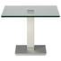 COUCHTISCH quadratisch Edelstahlfarben, Nickelfarben - Edelstahlfarben/Nickelfarben, Design, Glas/Kunststoff (60/60/46-65cm)