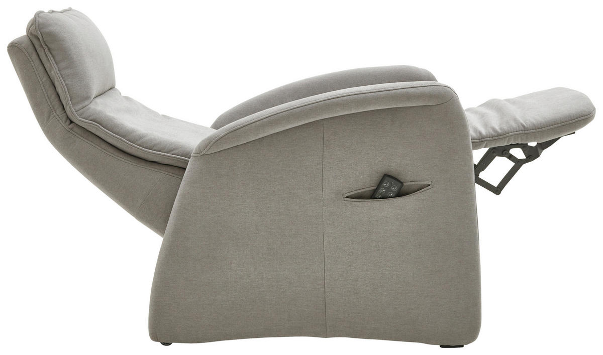 FERNSEHSESSEL Chenille Grau  - Grau, Konventionell, Textil (79/114/87cm) - Valdera